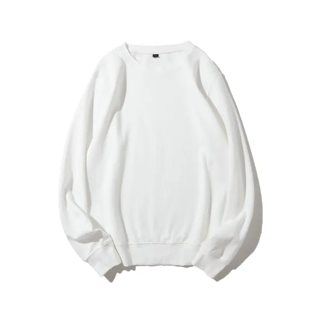 Solid Healthy Round Neck Sweater Long Sleeve White - Shop at LoveMi