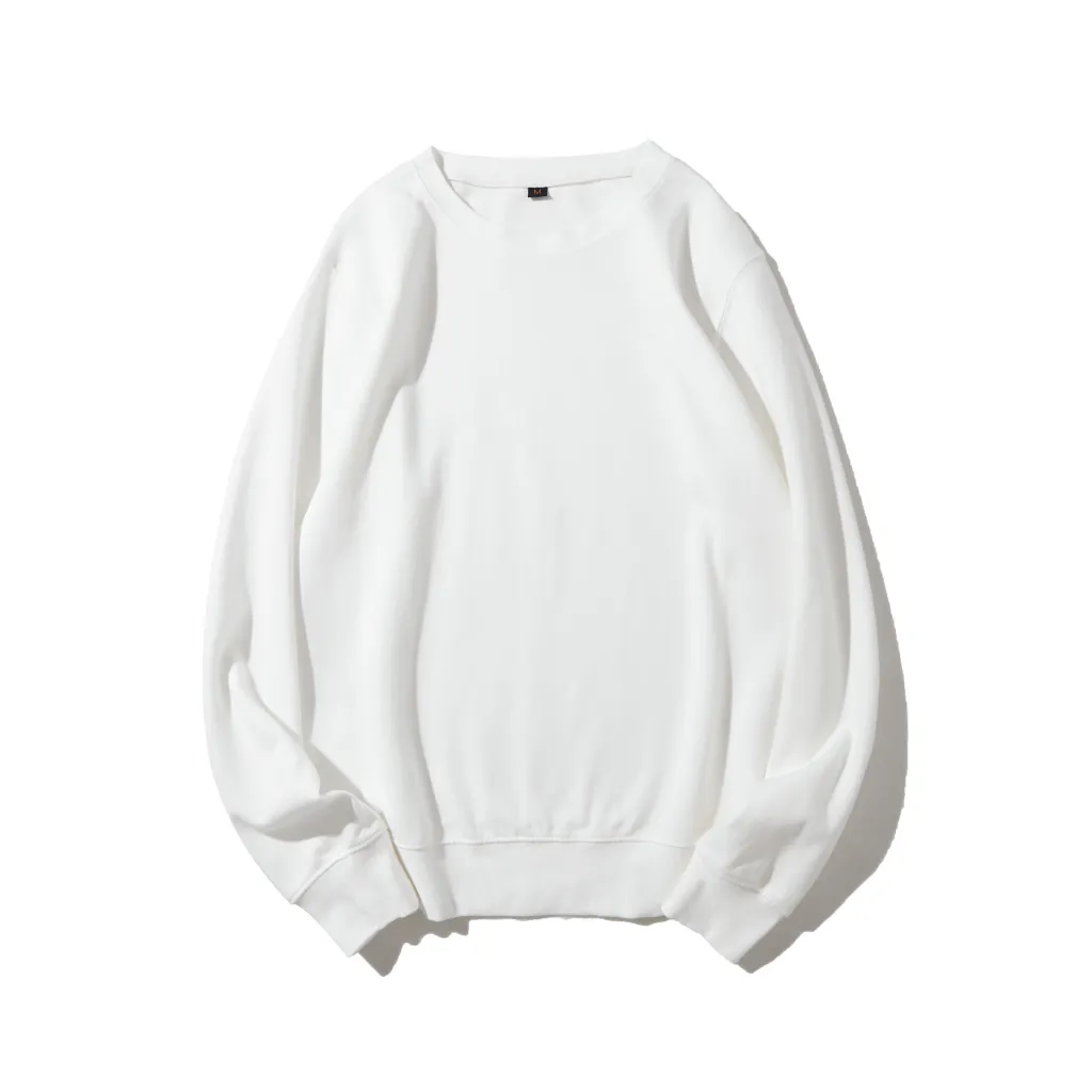 Solid Healthy Round Neck Sweater Long Sleeve - White