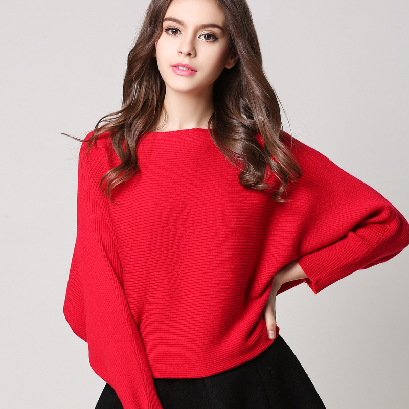 Title 2, Women Solid Color Loose Long Sleeved Sweater