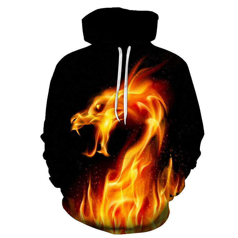 Sweatshirt 3D Digital Printing Colorful Flame