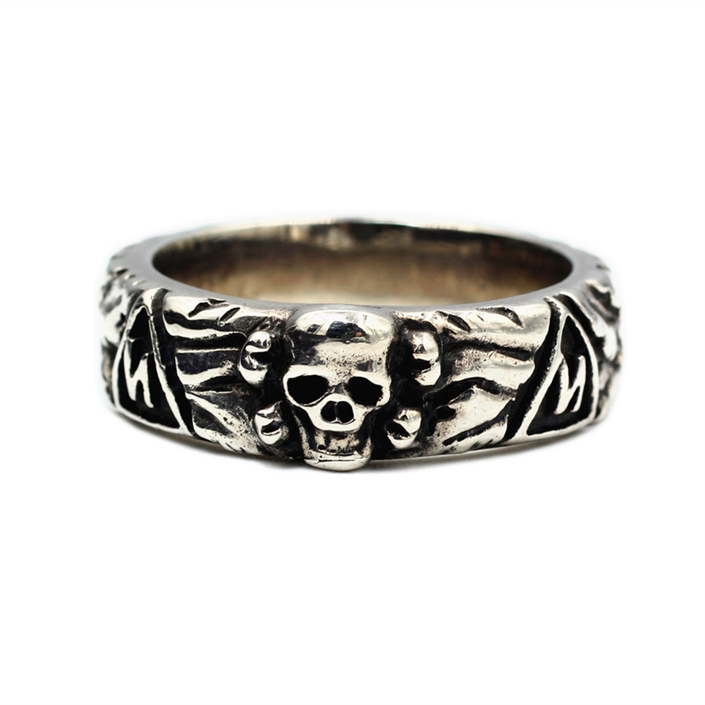 Title 5, Mens Fashion Simple Sterling Silver Skull Ring