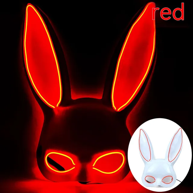 Christmas Ball Luminous Rabbit Mask Red White Bunny - Shop at LoveMi