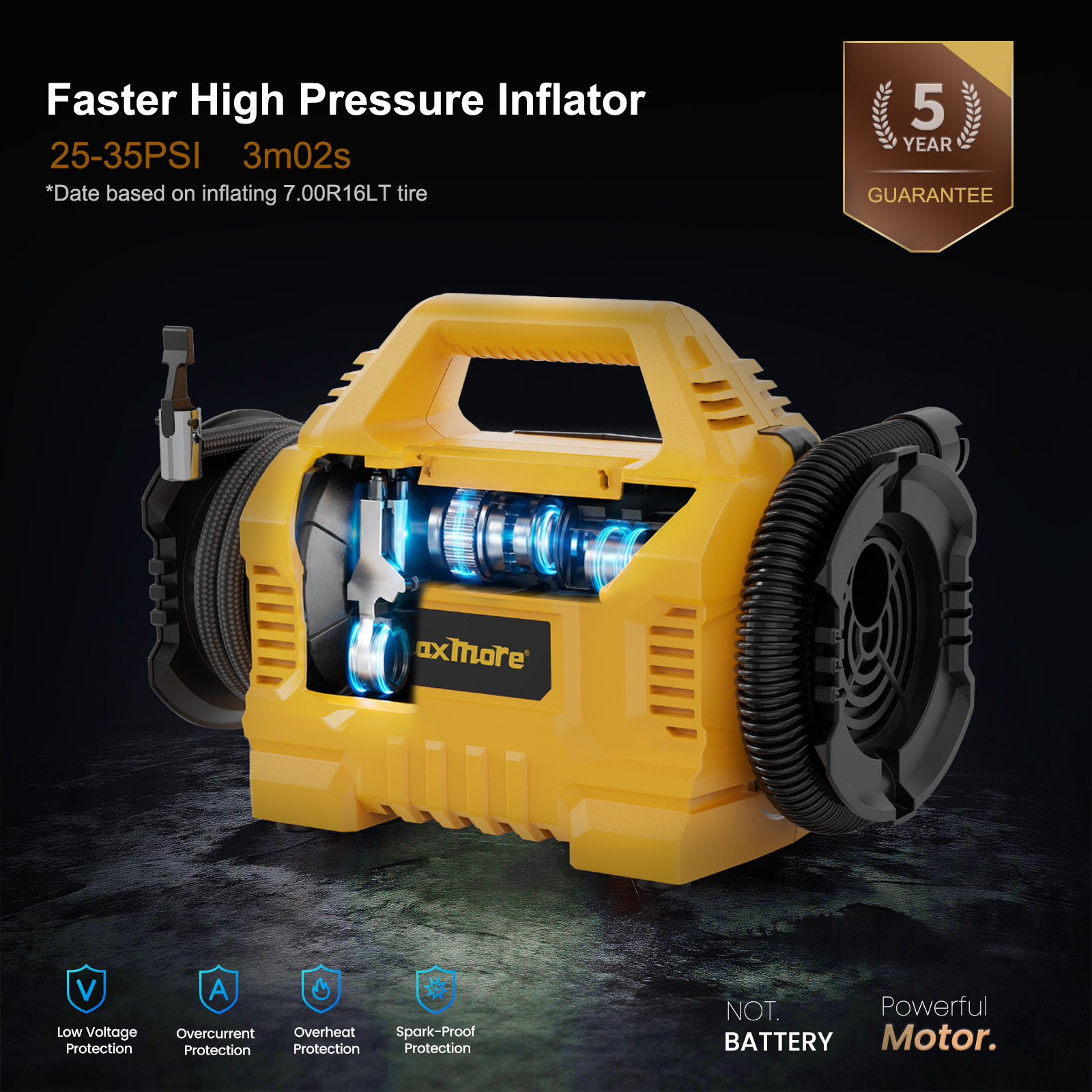 Portable Tire Inflator Deflator For 20V Battery Tool Only, 160 PSI Cordless Air — image 3
