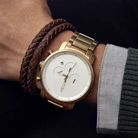 New Casual Fashion Business Gold Pure Steel Belt