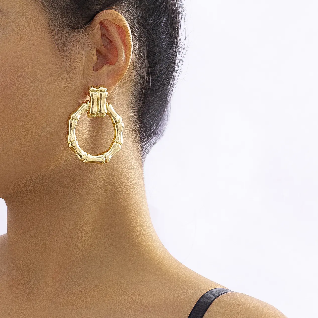 Hip Hop Style Simple Round Bamboo Stud