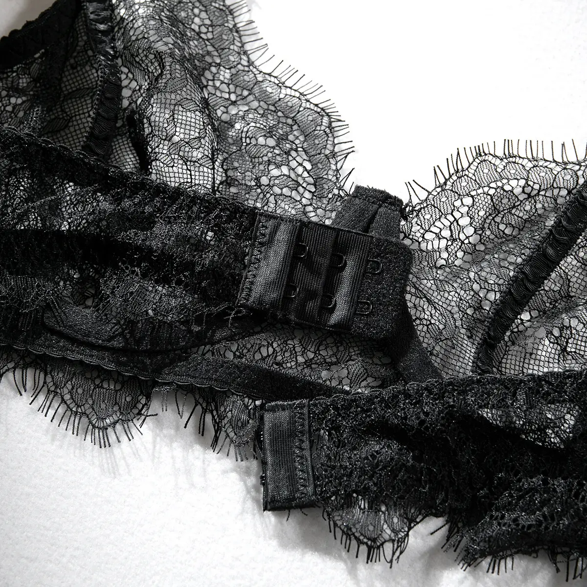 Underwear Lace See-through Push Up Rhinestone Four-piece Set