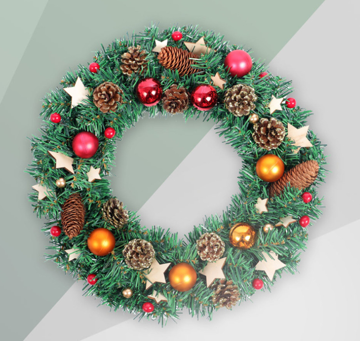 Christmas Star Light Wood Chip Pine Cone Garland