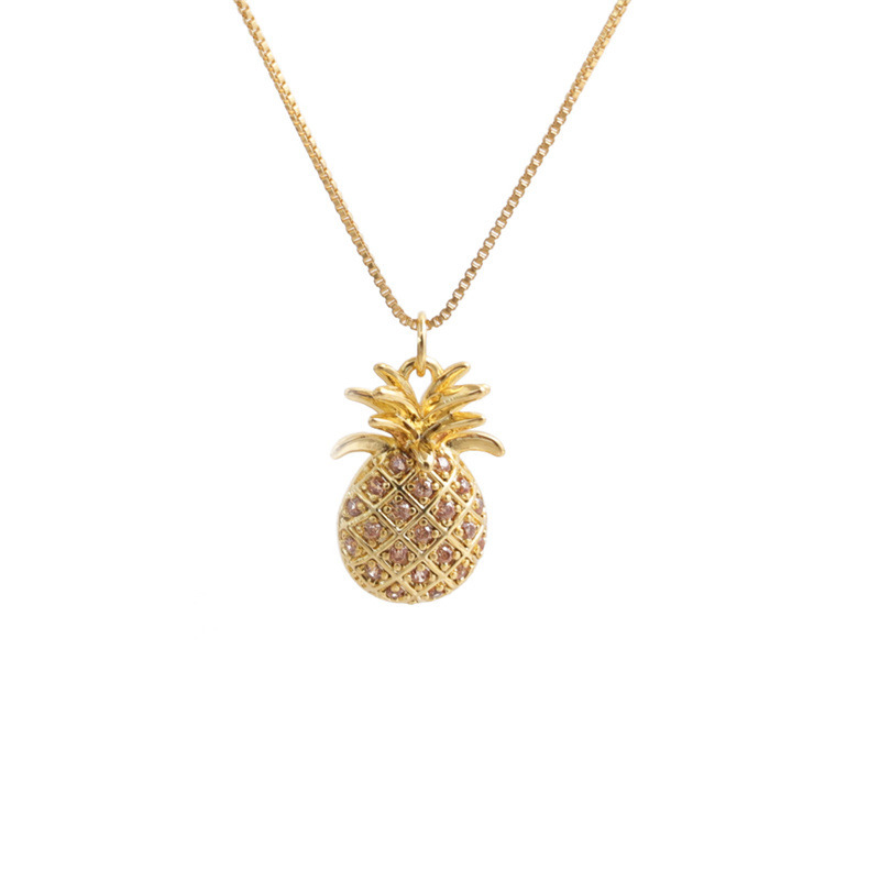 Title 2, Fruit Pineapple Pendant Necklace Fashion Retro