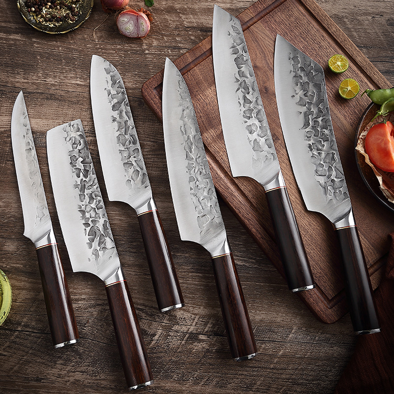 Title 10, Stainless Steel Hand Forged Chef Knife Combinat...