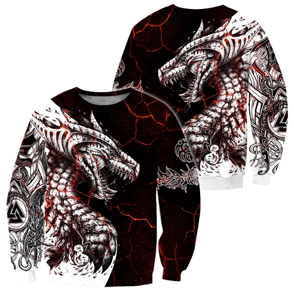 Men's Black And White Printed Sweatshirt