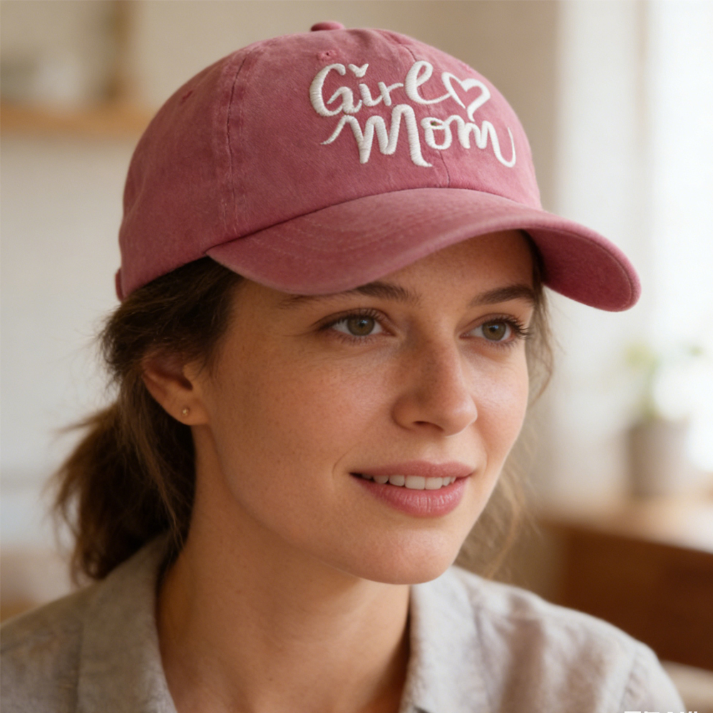 Girl Mom Hats Mothers Birthday Gifts For Women, Adjustable Embroidered Wash Cotton Baseball Cap