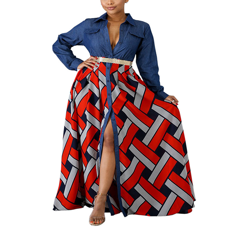 Denim Woven Printed Swing Dress, picture 3 of 5