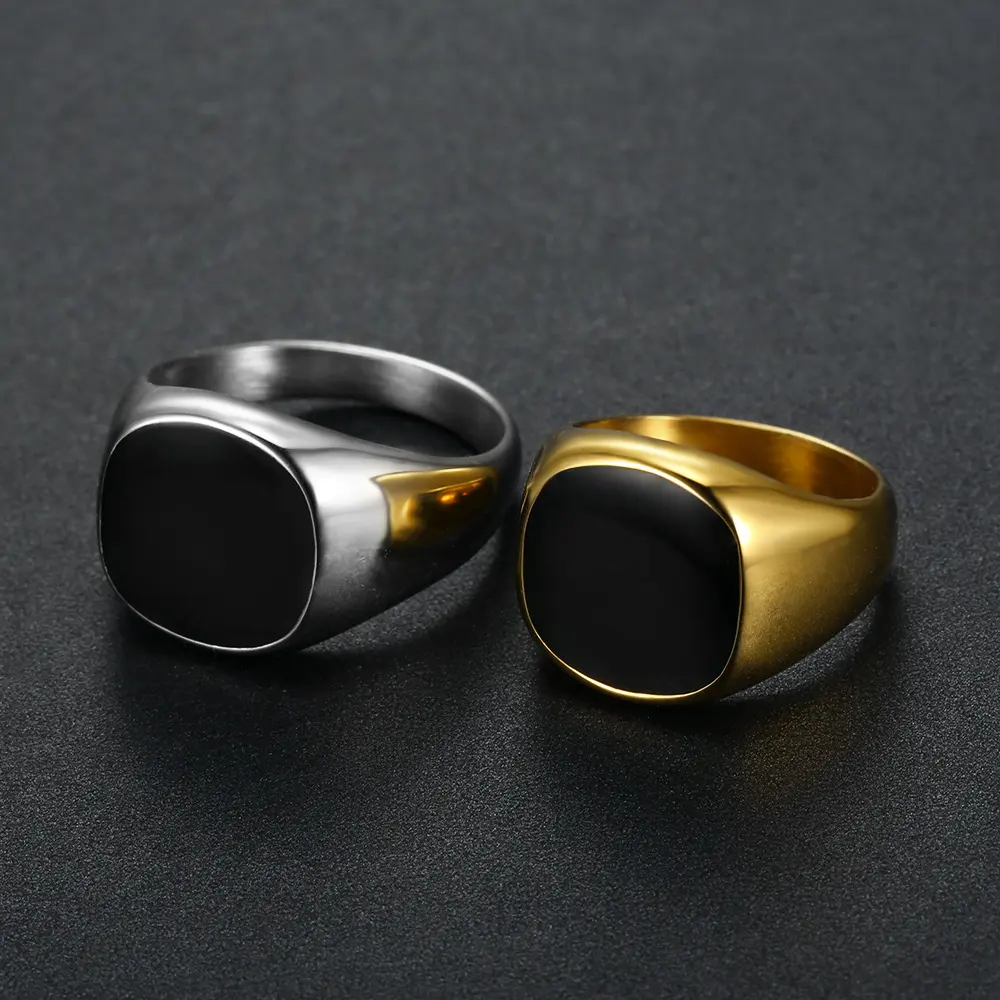 Coolx - Black Square Mens Ring