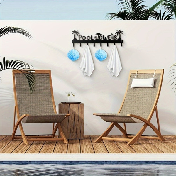 Cifbuy1 PC un porte-serviettes de piscine moderne très pratique en fer fait à la – Image 5