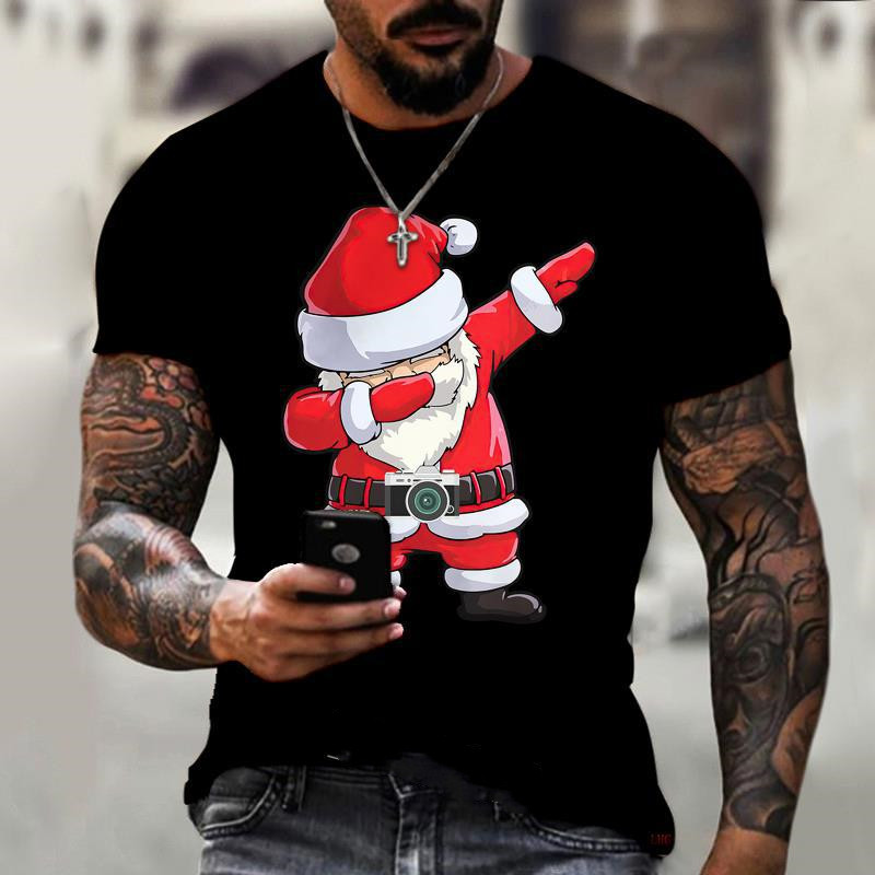 Title 2, Weihnachtliches 3D T-Shirt für Herren mit Kurza...