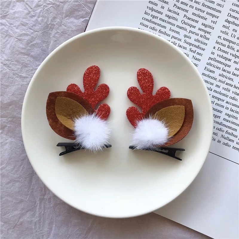 Christmas Hair Accessories Antler Hairpin Girl Top Clip Headdress - 10Color