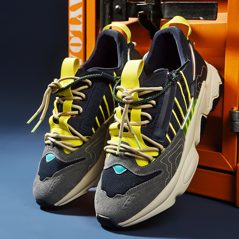 New Black Warrior Mesh Sneakers Casual Running Height-increasing Fashion Shoes