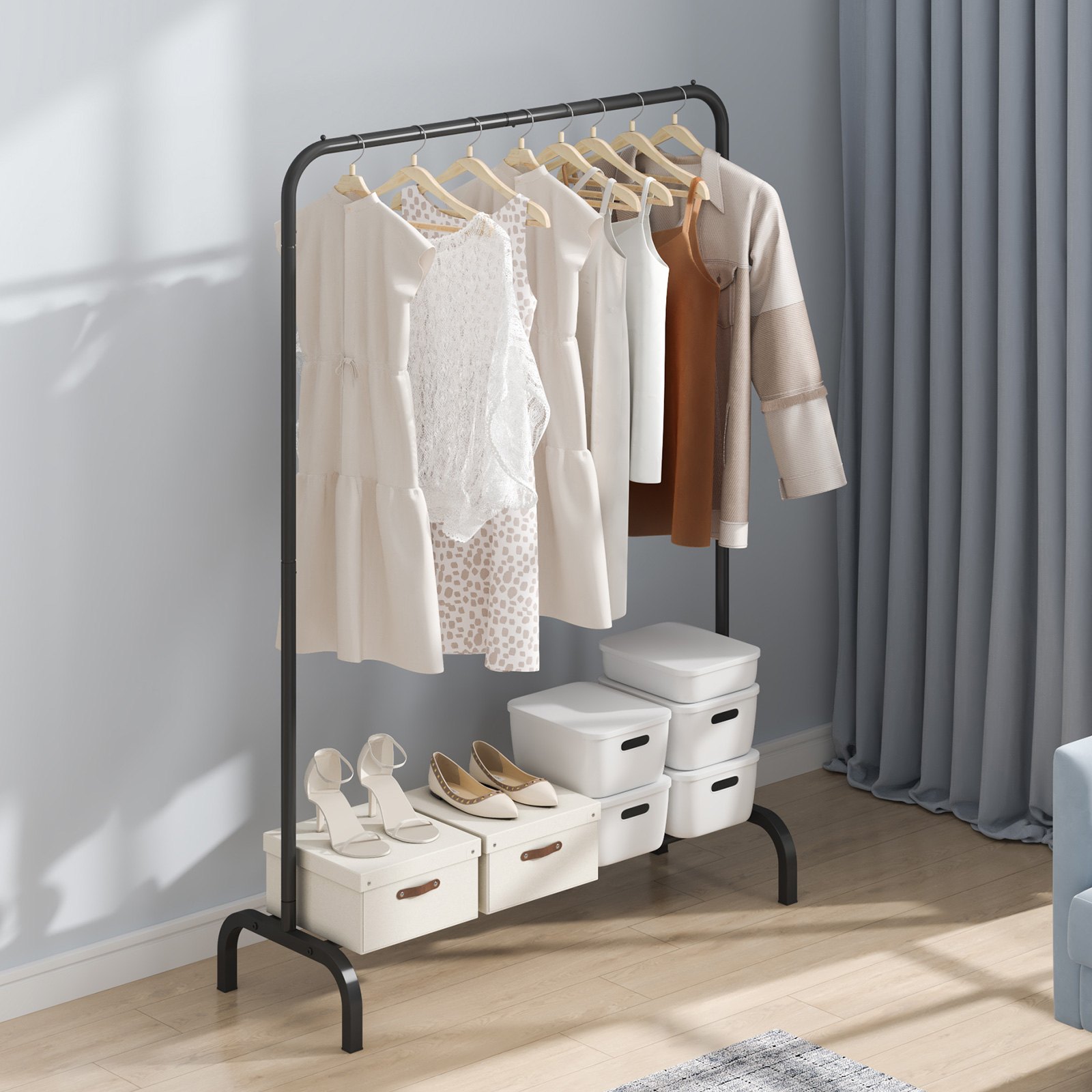VEVOR Clothes Rack, Heavy Duty Clothing Garment Rack With Hanging Rod And Bottom Storage Area, Clothing… image 3