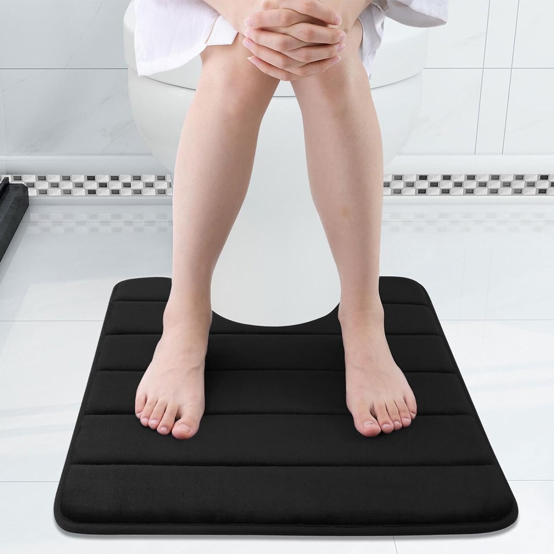 MEMORY FOAM BATH MAT PEDESTAL SET NON SLIP TOILET BATHROOM CONTOUR RUGS 3 PIECE — image 6