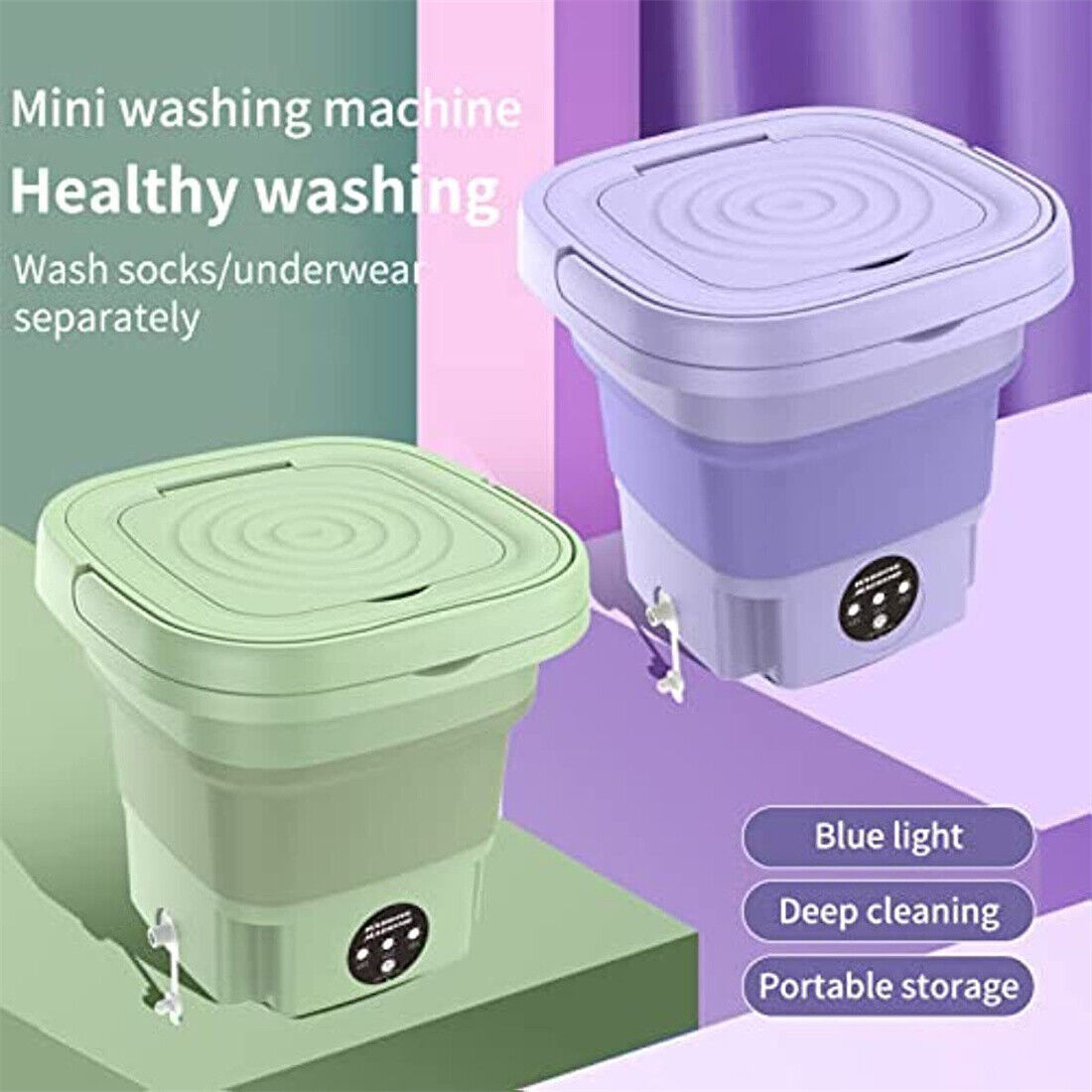 8L Portable Washing Machine Mini Washer Foldable Washer And Spin Dryer Travel UK