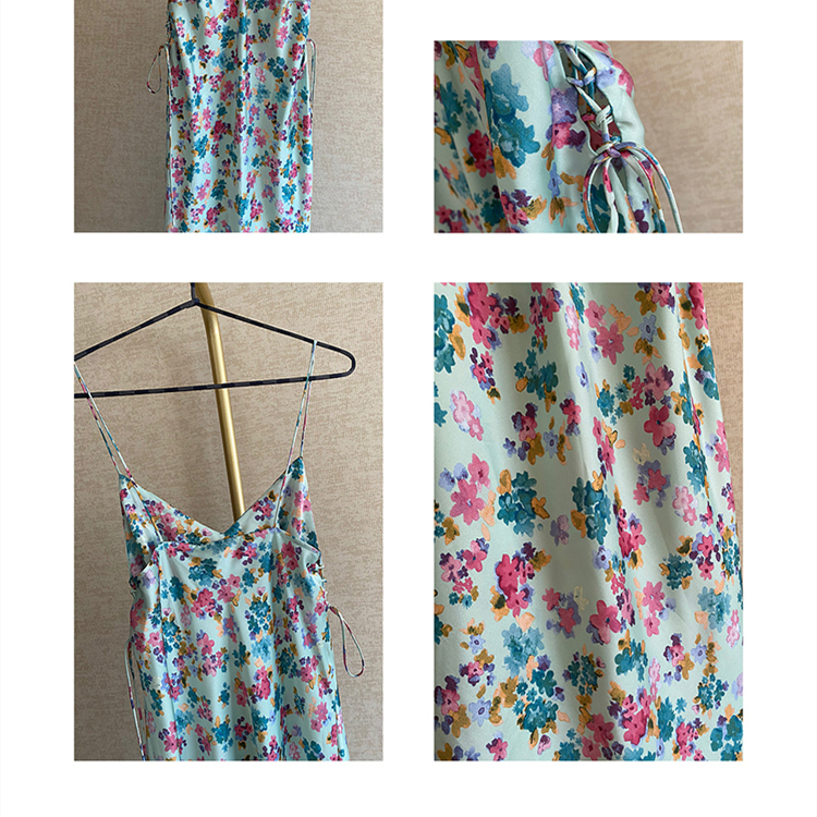 Women's Floral Design French Long Dress