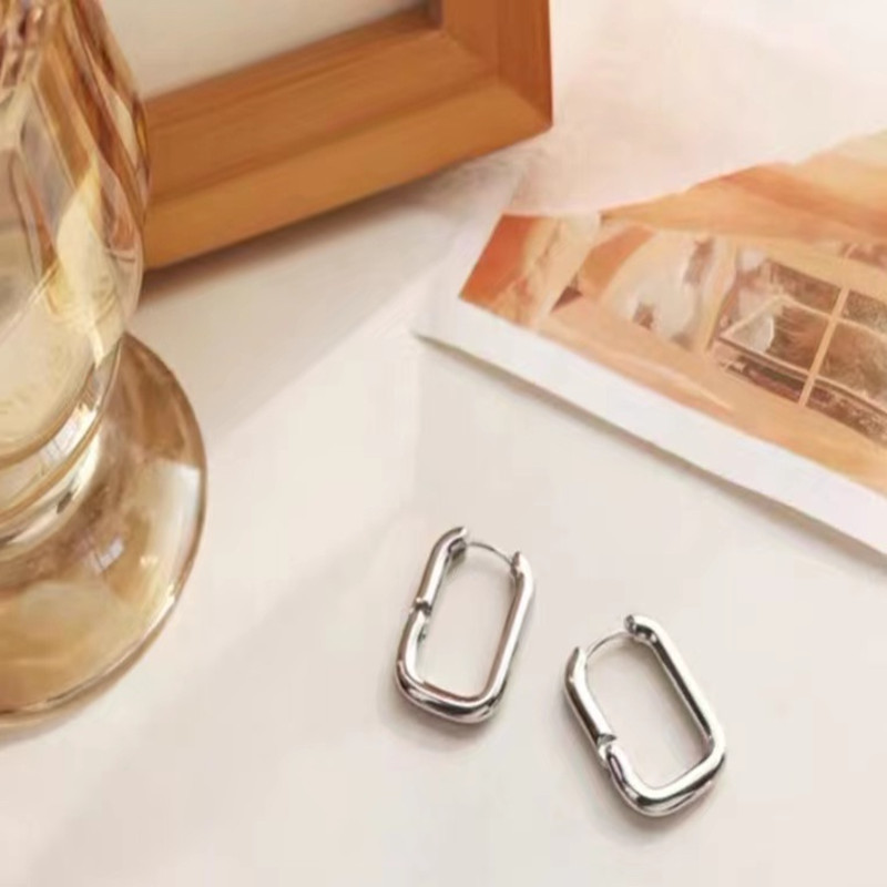 Frosty Style Female U-shaped Earrings Retro Square
