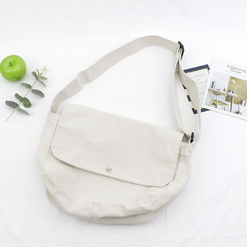 Mori Series Literary Casual Canvas Solid Color One-shoulder Messenger Female Bag
