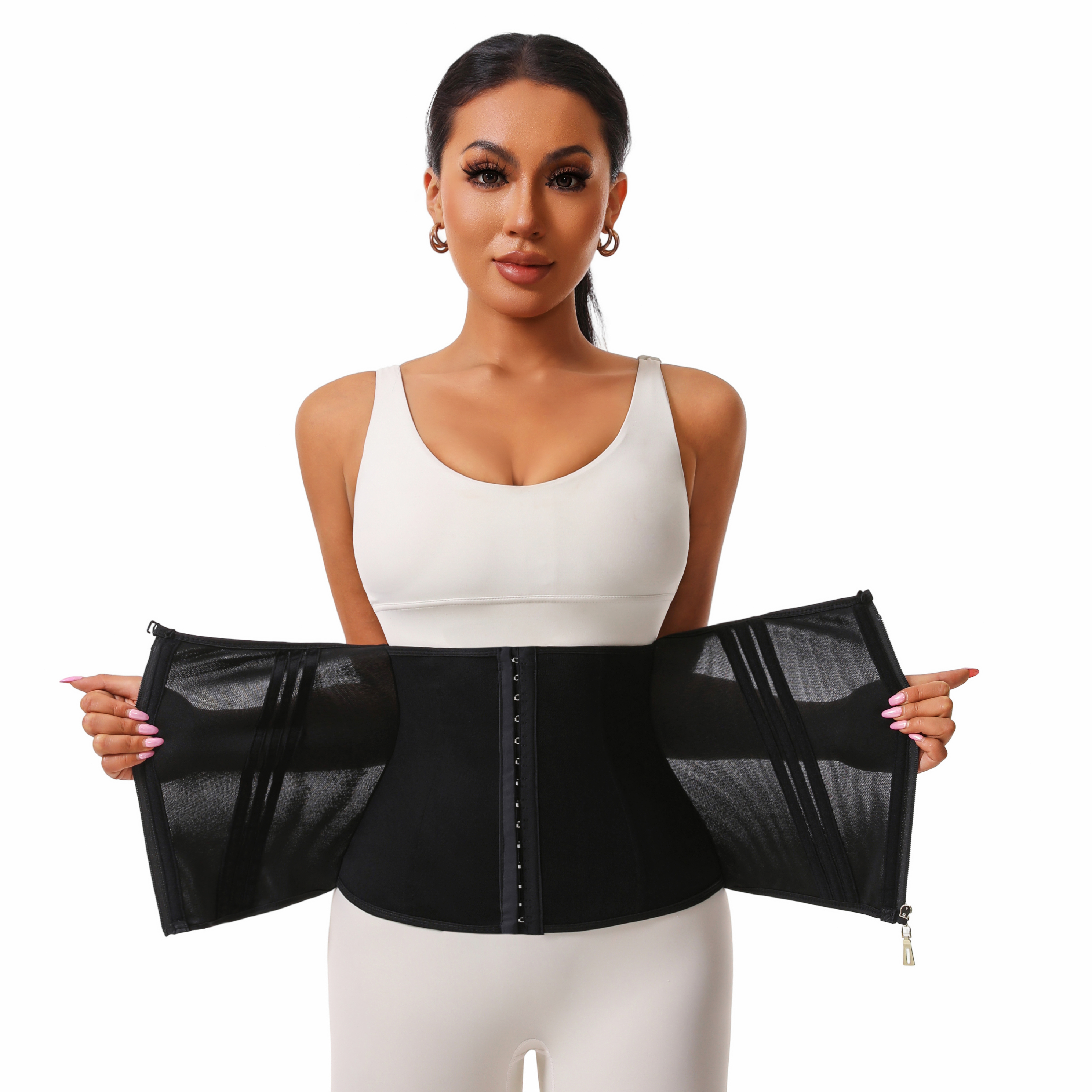 Cross-Border Mesh Waistband, Tummy Control, Tight Belt, Shapewear, Waist Restraint, Zipper Corset, 13 Steel Bone Body Shaping Girdle — image 5 of 5
