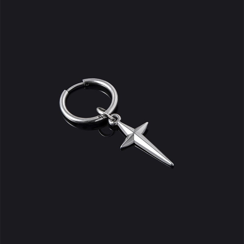 Minimalist Cross Dangle Earrings For Women Men Trend Hip-hop Punk Silver Single Earrings Birthday Gift Jewelry