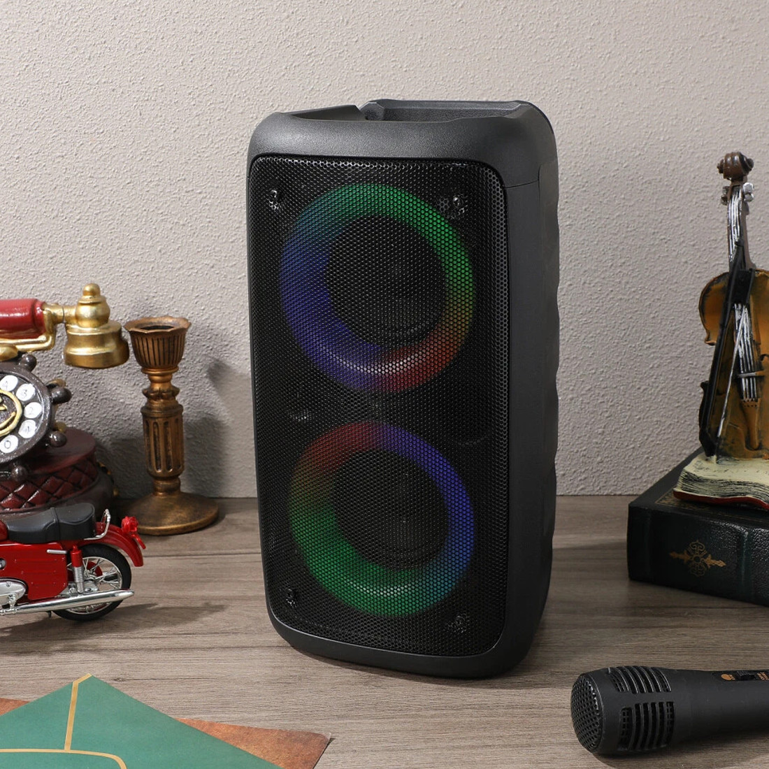 Portable Bluetooth Speaker Sub Woofer Heavy Bass Sound System Party & Mic 10