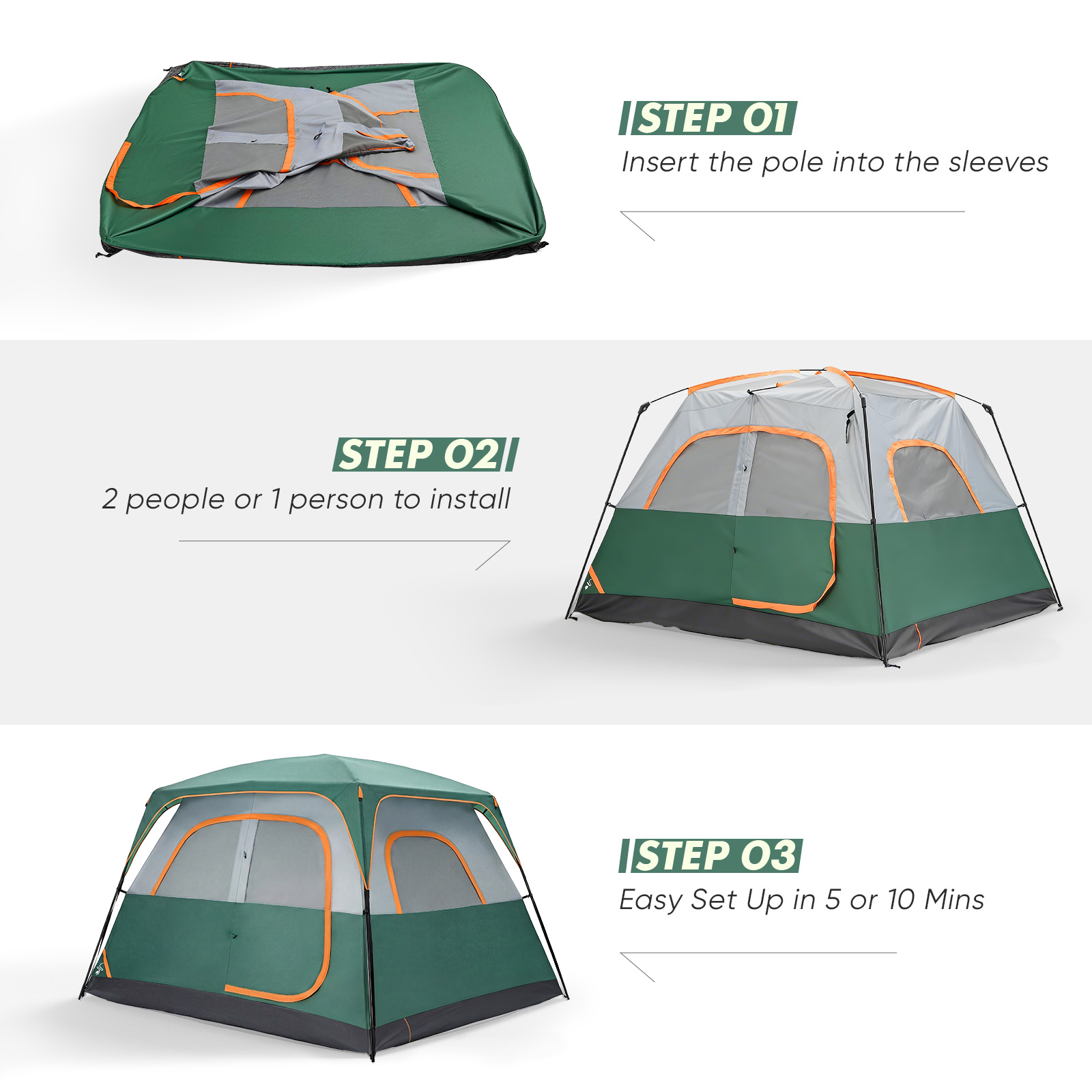 6-person Waterproof And Windproof Family Camping Tent, With Spacious Interior, Easy-to-install Double-layer Tent, Featuring Mesh Windows And Skylights