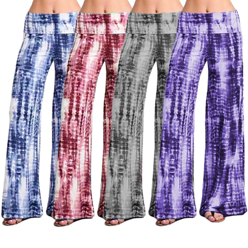 Stitching Digital Printing Sports Trousers Outdoor Leisure Wide-leg Pants