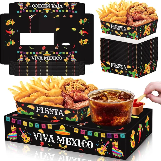 Fiesta Movie Night Snack Trays Candy Popcorn French Fries Snack Trays Mexican Party Plates For Snacks Tray Cinco De Mayo Party Supplies Clearance ... W13732672 - Shop at LoveMi