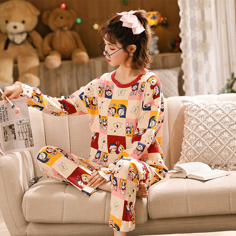 Title 12, Pajamas Ladies Long-sleeved Cotton Cartoon Suit...