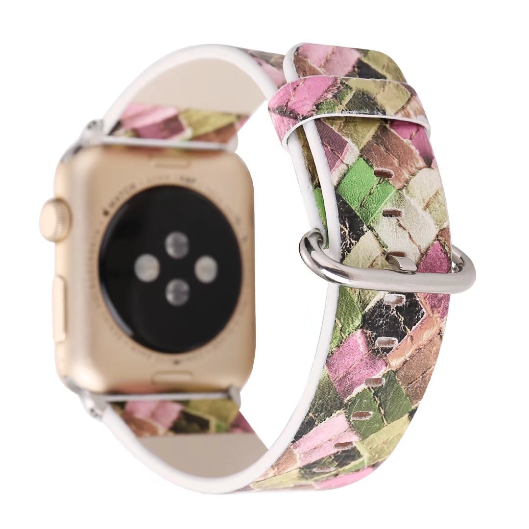 Leather watch band available in 38mm and 42mm sizes for Apple Watch Series 1, 2, 3