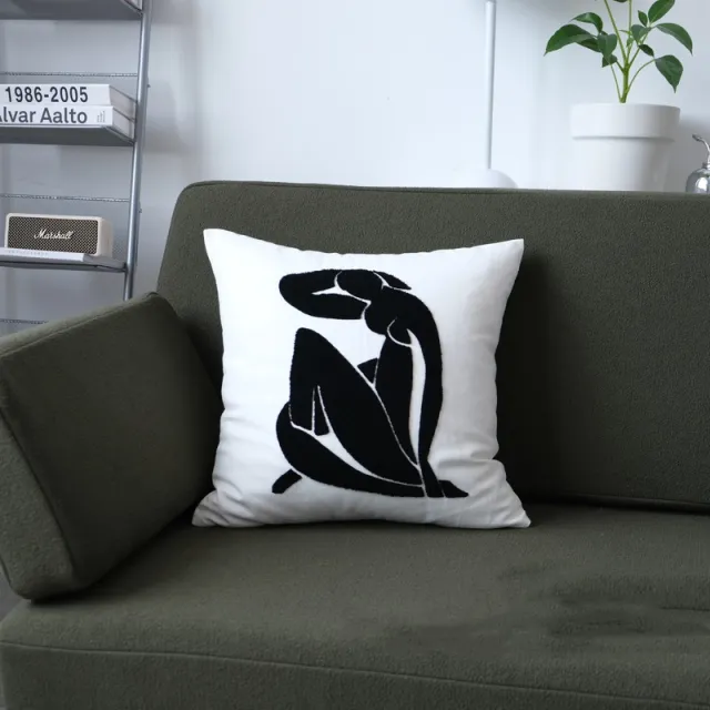 Modern Jane Wave Dot Geometric Black And White Cushion - Shop at LoveMi
