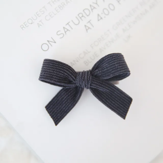 Baby Spring Autumn And Winter Corduroy Bow Hairpin Navy Blue - Shop at LoveMi