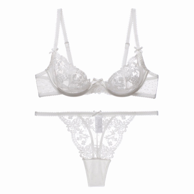 Title 4, French Lace Cutout Lingerie Bra T Pants Set