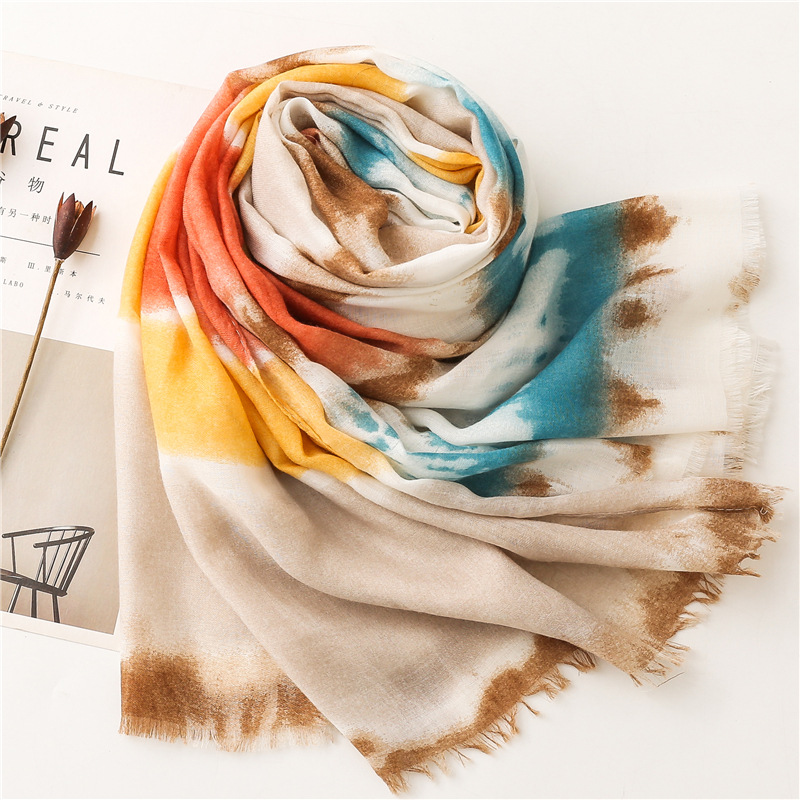 Title 2, Cotton And Linen Feel Satin Cotton Scarf Female...