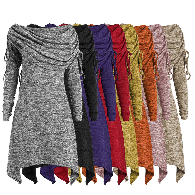 Autumn European-style Long-sleeved Fold Pile