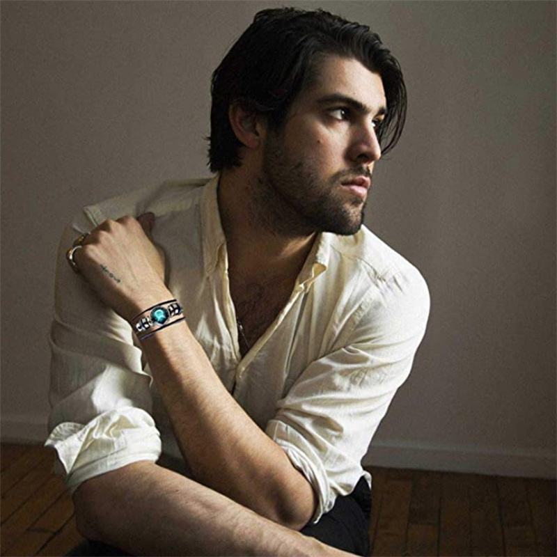 Men's Leather Personality Vintage Zodiac Bracelet