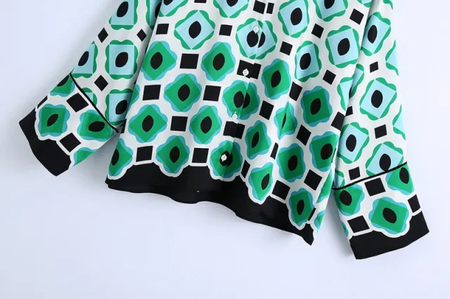 Printed Shirt And Pants Home Set Shirt - Shop at LoveMi