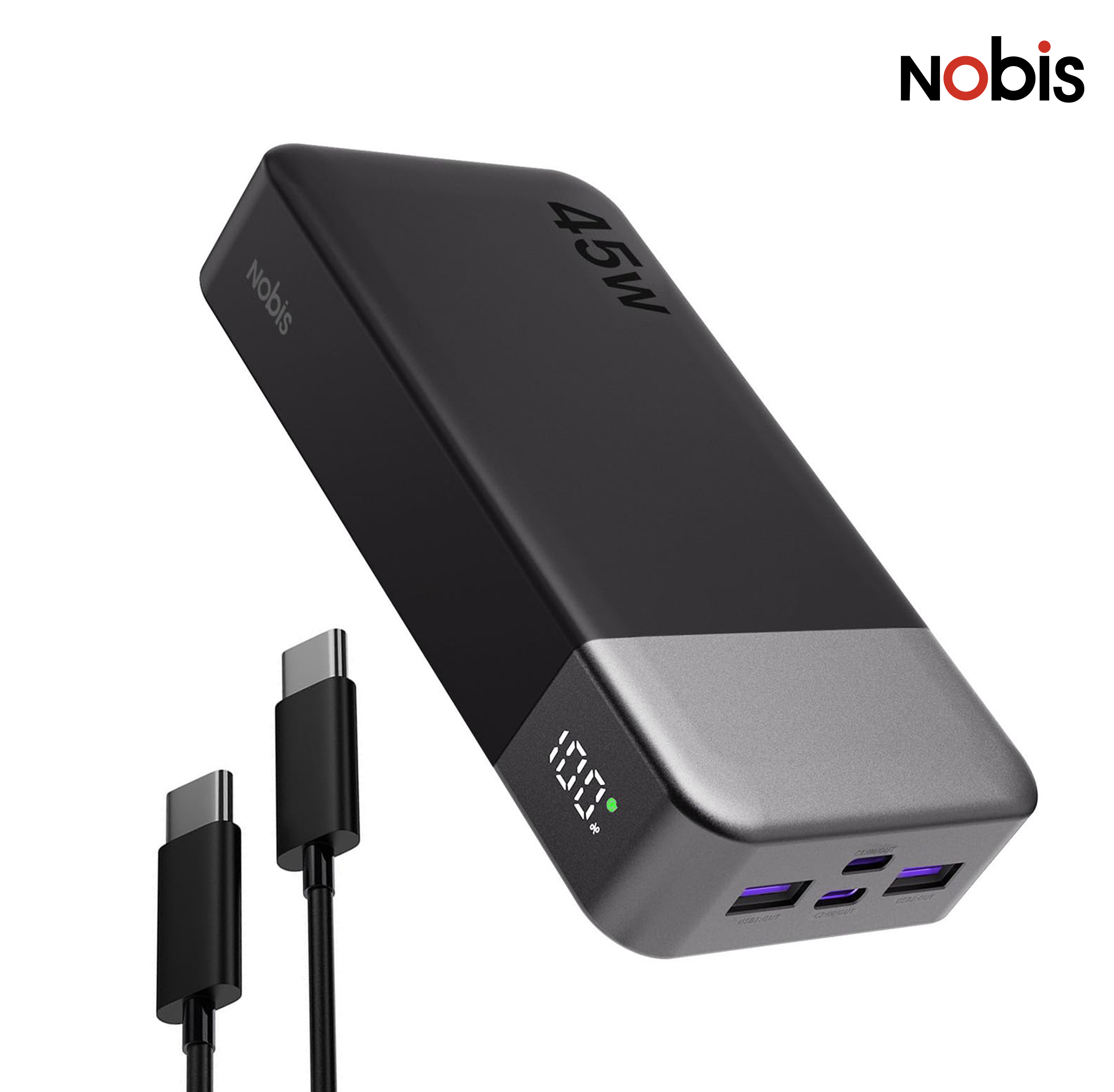 20000mAh Power Bank, 45W PD 3.0 Fast Charging Compact Travel Portable Charger External Battery With Smart Digital Display, Trickle Charging Mode, Wide Compatibility For Smartphones, Tablets