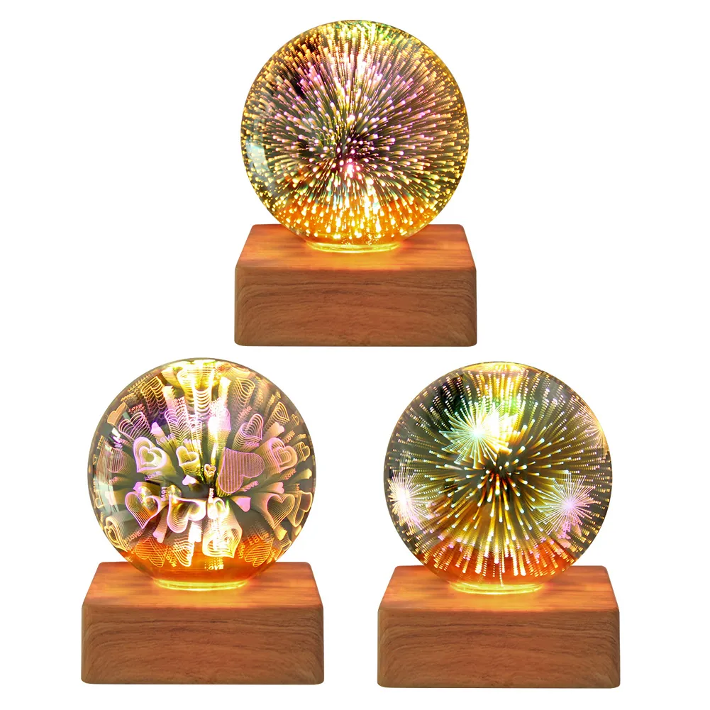 USB 3D Firework Crystals Ball Night Light Plug In Romantic Star LED Night Light Christmas Lights Christmas Home Decorations – image 9