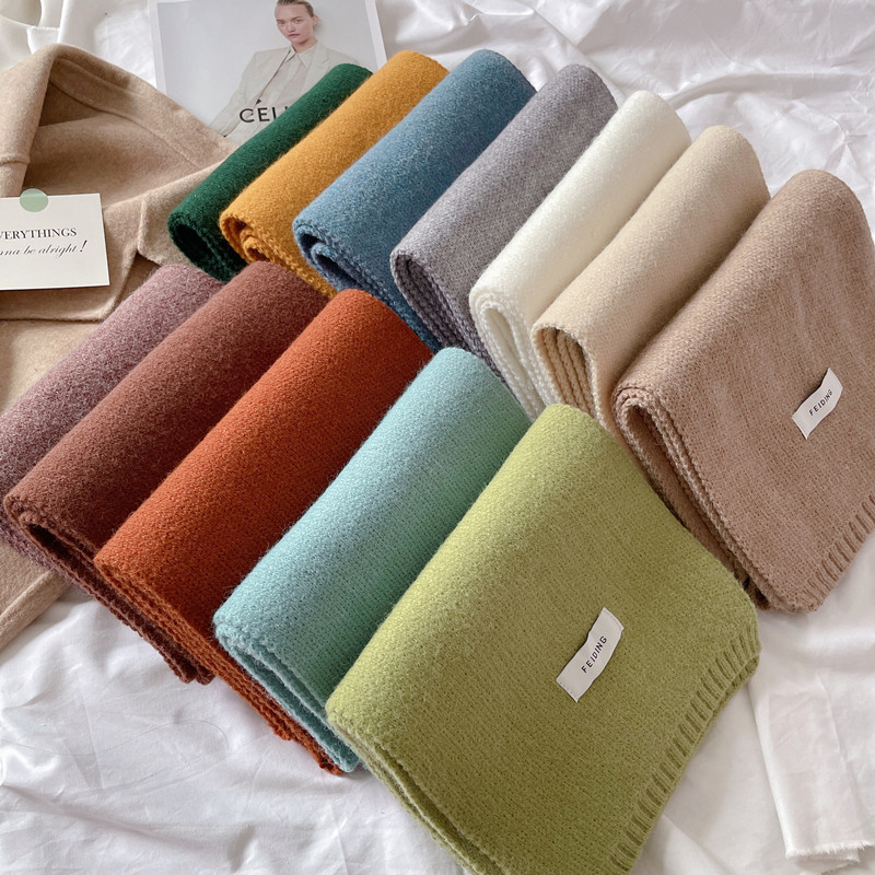 Students' Solid Color Trendy White All-match Scarf