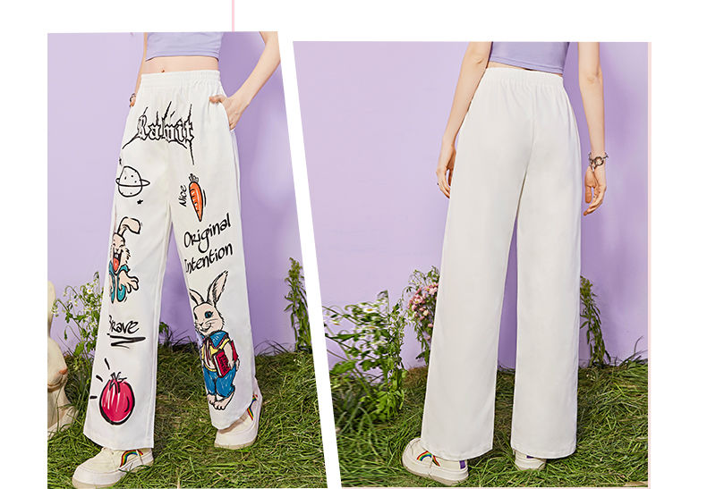 Title 4, Design Sense High Waist Wide Leg Pants Printed ...