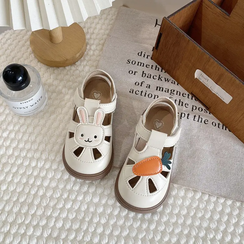2026 Summer New Arrival, Fashion Versatile Kids Hollow Out Princess Shoes, Soft Sole Color Block Cute Closed-Toe Sandals For Girls