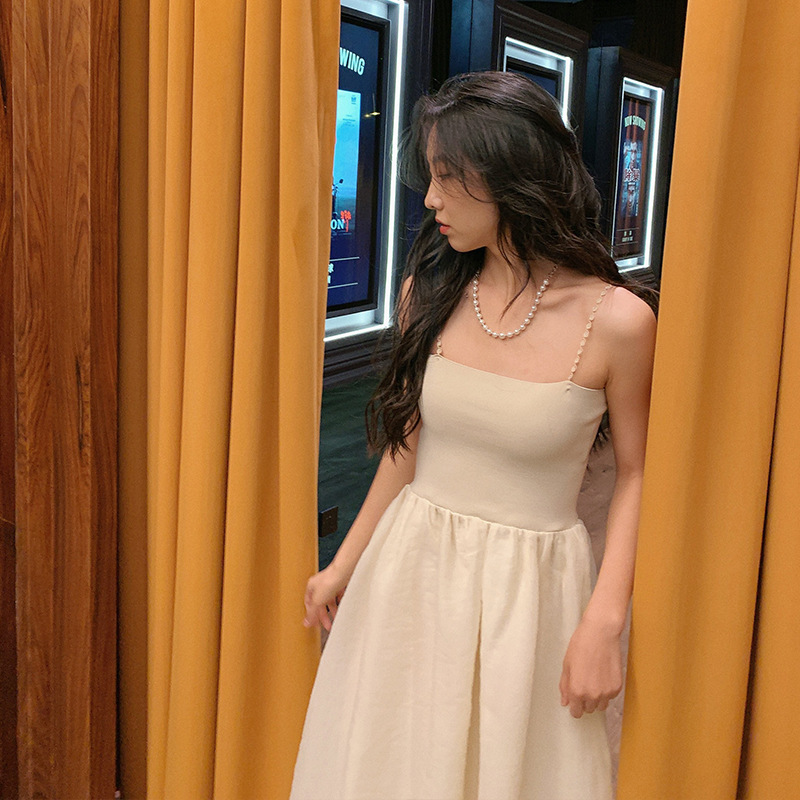 The New French Temperament Goddess Fan Wild Sling Puffy Gauze Skirt With A Base Skirt