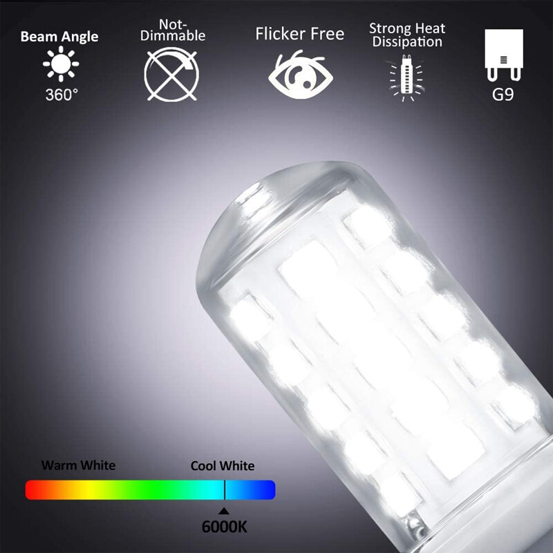 Warm White 3000K Actual 2700K,6x G9 LED Standard Light Bulbs Long Life Energy — image 11