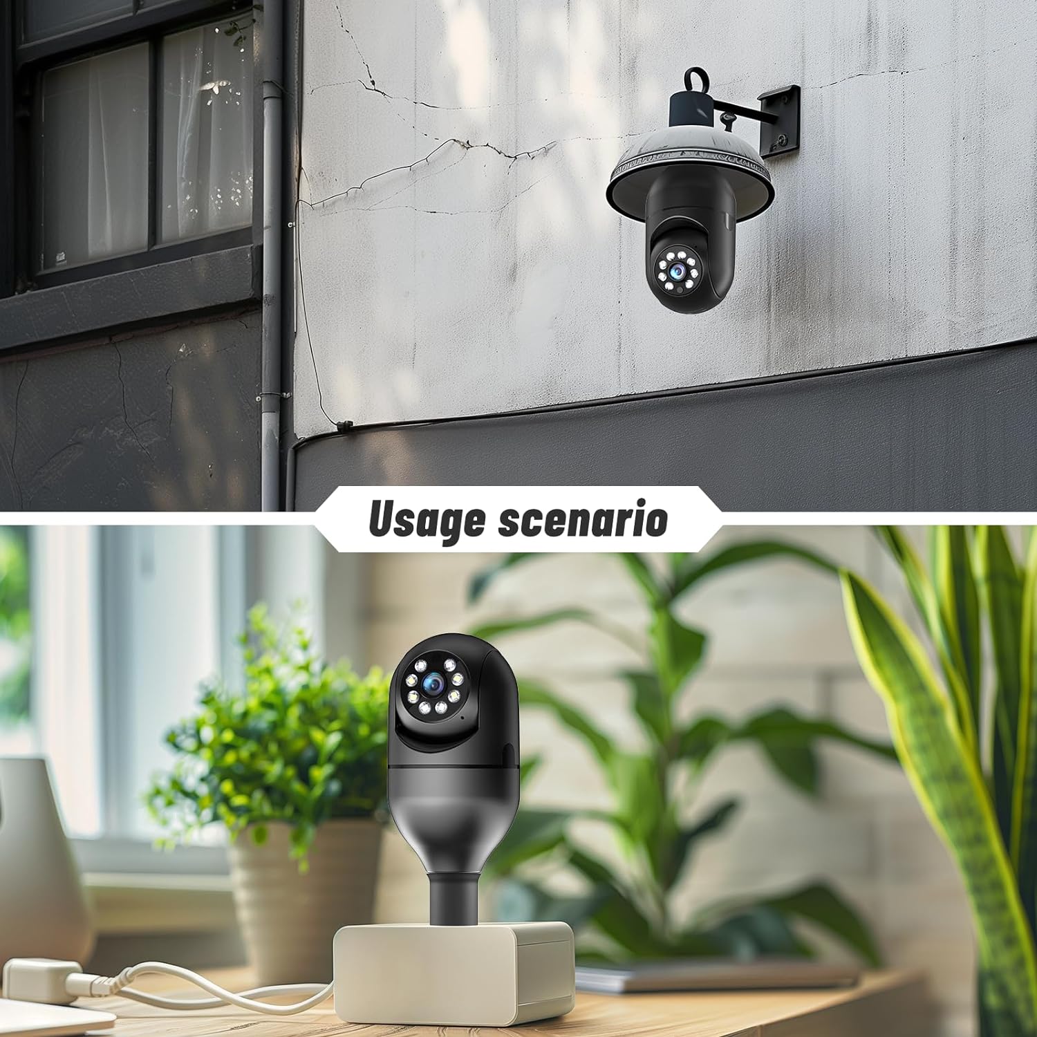 Light Bulb Security Camera 2.4GHz 5G WiFi Outdoor, 1080P E27 Light Socket... 5